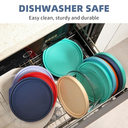 Replacement Lids for Pyrex 7202-PC 1 Cup, Silicone Round Storage Cover Lid for Anchor Hocking Glass Bowl 2 Pack Dark Blue - image 5