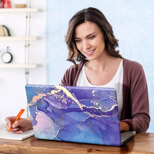 Image of DINKY Laptop Skin Sticker Decal, 12 inch 13 inch 13.3 inch 14 inch 15 inch 15.4 inch 15.6 inch Laptop Universal Reusable Vinyl Skin Stickers Cover Art Decal Notebook PC Personalized Protector-Purple Marble