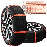 Snow Chains Tire Chains - Emergency Non-Slip Zip Tie, Portable Snow Tire Cables Chain for Car SUV Truck Universal Winter Driving (10)
