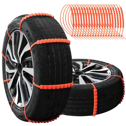 20PCS Snow Chains Tire Chains - Emergency Non-Slip Zip Tie, Portable Snow Tire Cables Chain for Car SUV Truck Universal Winter Driving