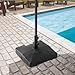 Casafield Patio Umbrella Base, 64lb Capacity, Fillable Heavy Duty Rolling Stand with Handle for Outdoor, Patio, Lawn, Deck, Poolside - Black