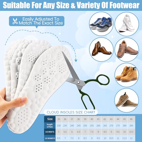 2 pares de plantillas 4D Cloud para hombres y mujeres talla US 7.5-10.5 miniatura 5