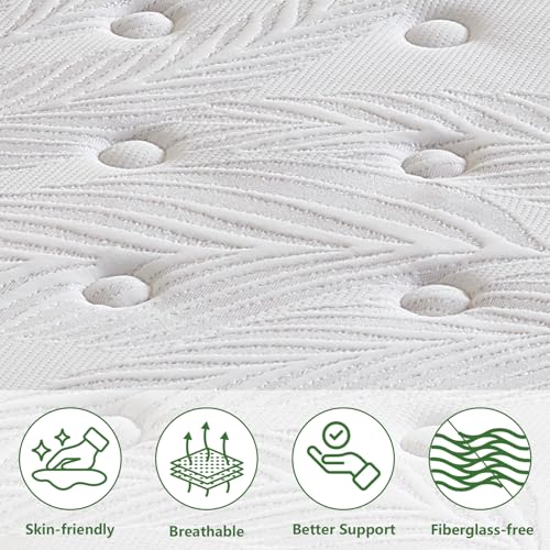 Image of Full Size Mattress, 14 Inch Gel Memory Foam Hybrid Full Mattress in a Box, Independent Pocket Coils for Motion Isolation, Medium Firm, Pressure Relief & Upgraded Support, CertiPUR-US,54 inch*75 inch*14 inch