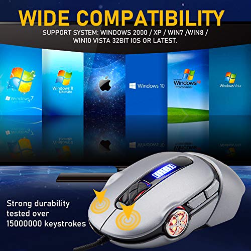 FELICON RGB Wired Gaming Mouse with Ergonomic Design, Adjustable DPI, and 8 Buttons for PC/Mac Gamers