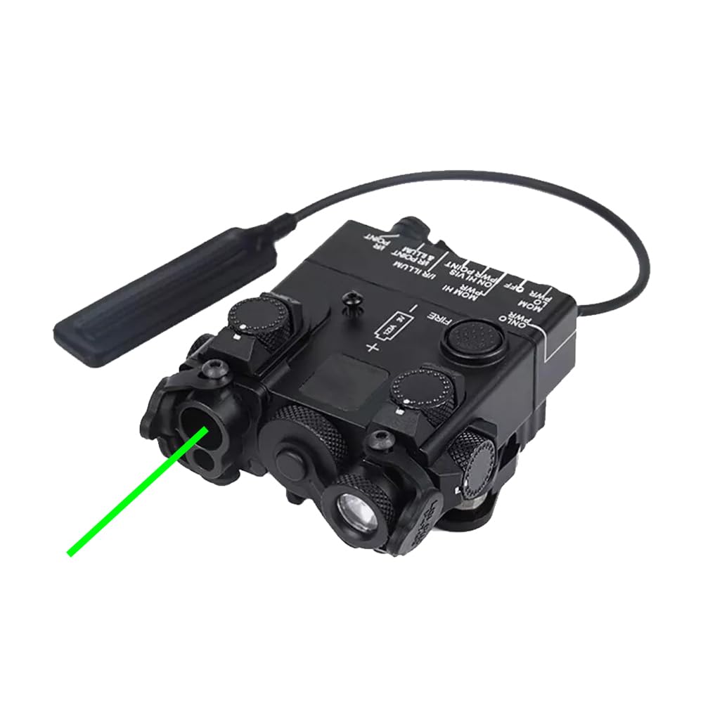 Nylon DL-A2 Aiming Laser Sight Box(with Infrared IR Laser + LED White Flashlight & Mount+Green Laser) & Modular Remote Wire Pressure Switch, BK