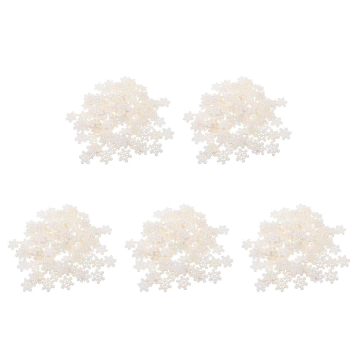 Beaupretty 500 Pezzi Fiocchi di Neve in Resina Bianca Glitter per