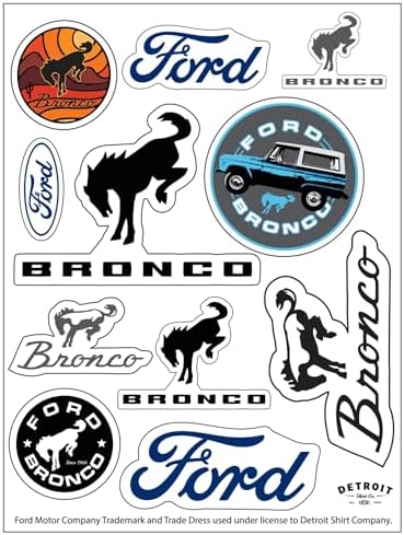 Ford Bronco 12-Decal Sticker Sheet | 6"x 8" Indoor/Outdoor Vinyl | Made in USA Peel-Off Decals image 5