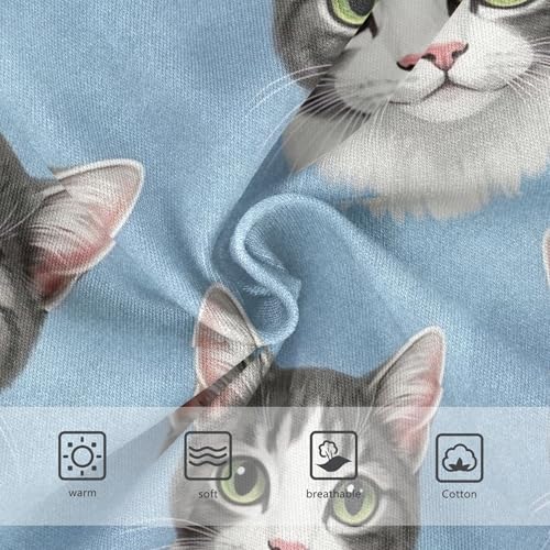 Cotton Girls Underwear Toddler Cute Kitty White Grey Cats Girl Panties Cute Fun Print Briefs Undies Kids 2t3