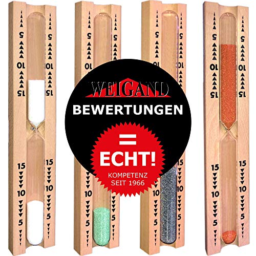 WEIGAND® Sanduhr BUCHE MIT Reflex Spezial Sand I Inkl. Schrauben I Quality Time I Laufzeit 15 Minuten I gut ablesbar I 360° Drehgestell I Saunazubehör I Sauna I Zubehör (Reflex-Weiß) - Image 7