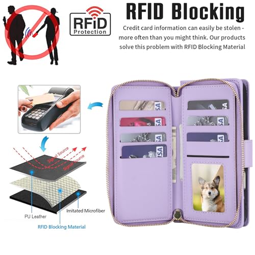 Housse portefeuille iPhone 16 Pro blocage RFID avec sangle amovible - 4