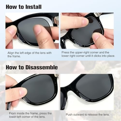 Image of Replacement Lenses for Ray-Ban Meta Smart Glasses Gen 2 /1 /Wayfarer RW4006 /4008 /RW4012, 53mm Large /50mm Regular, Anti-Scratch