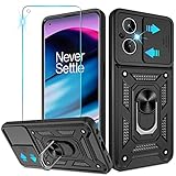 ATUMP for OnePlus Nord N20 5G Case with HD Screen Protector, Heavy Duty Shockproof Protective Case with Metal Kickstand [Military Grade] Protective Case for OnePlus Nord N20 5G, Black