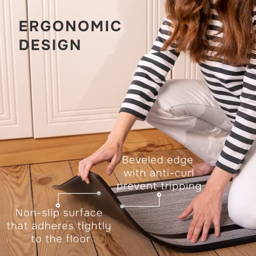 Homergy Anti Fatigue Kitchen Mats For Floor 2 Piece Set, Memory Foam Cushioned Rugs, Comfort Standing Desk Mats For Office, Home, Laundry Room, Waterproof & Ergonomic, 17.3X30.3 And 17.3X59 #TOP6