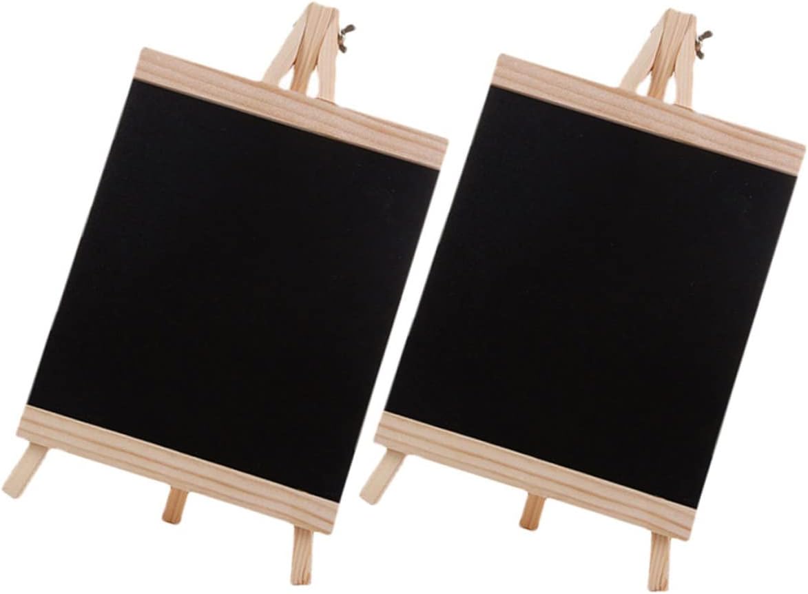 2Pcs Rustic Tabletop Blackboard Sign Erasable Message Board for Weddings Cafes Restaurants More Compact Easy to Clean Reusable for Displaying Food Signs