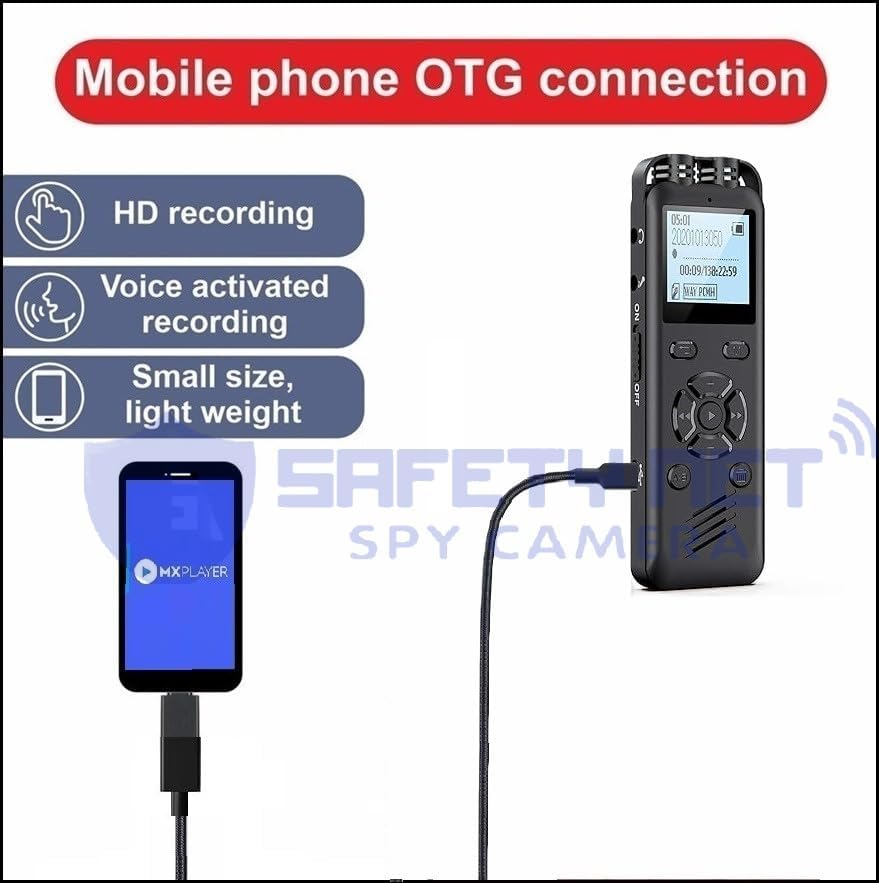 Image of SAFETYNET Voice Recorder Collection | USB, Pen, Keychain & Locket Style Recorders | 8GB-64GB | Compact & Portable Digital Audio Recorder (Model Number-13)