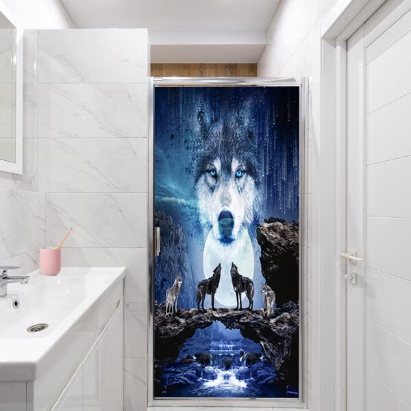 Vinilo Decorativo Kazynee Fantasy Galaxy Wolf 23.6x78.7 in miniatura 3