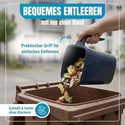 Celexqua Biomülleimer Küche 5L – Geruchsdicht mit Gummidichtung – Komposteimer spülmaschinengeeignet & BPA-frei – Innensieb & ohne Mülltüten nutzbar