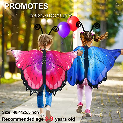 Irolewin Toddler Kids-Butterfly-Wings-Costume For Girls-Dress-Up Mask Headband, Butterfly Dress Up Wings Halloween Party Favors (Rose) #TOP1