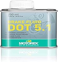 Motorex 300287 DOT 5.1 Brake Fluid 0.25L - High Boiling Point Hydraulic Fluid for Brakes, Clutch & ABS Systems