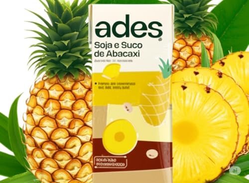 Pack Bebida a Base de Soja Sabor Abacaxi 200ml Ades - 6 Unidades