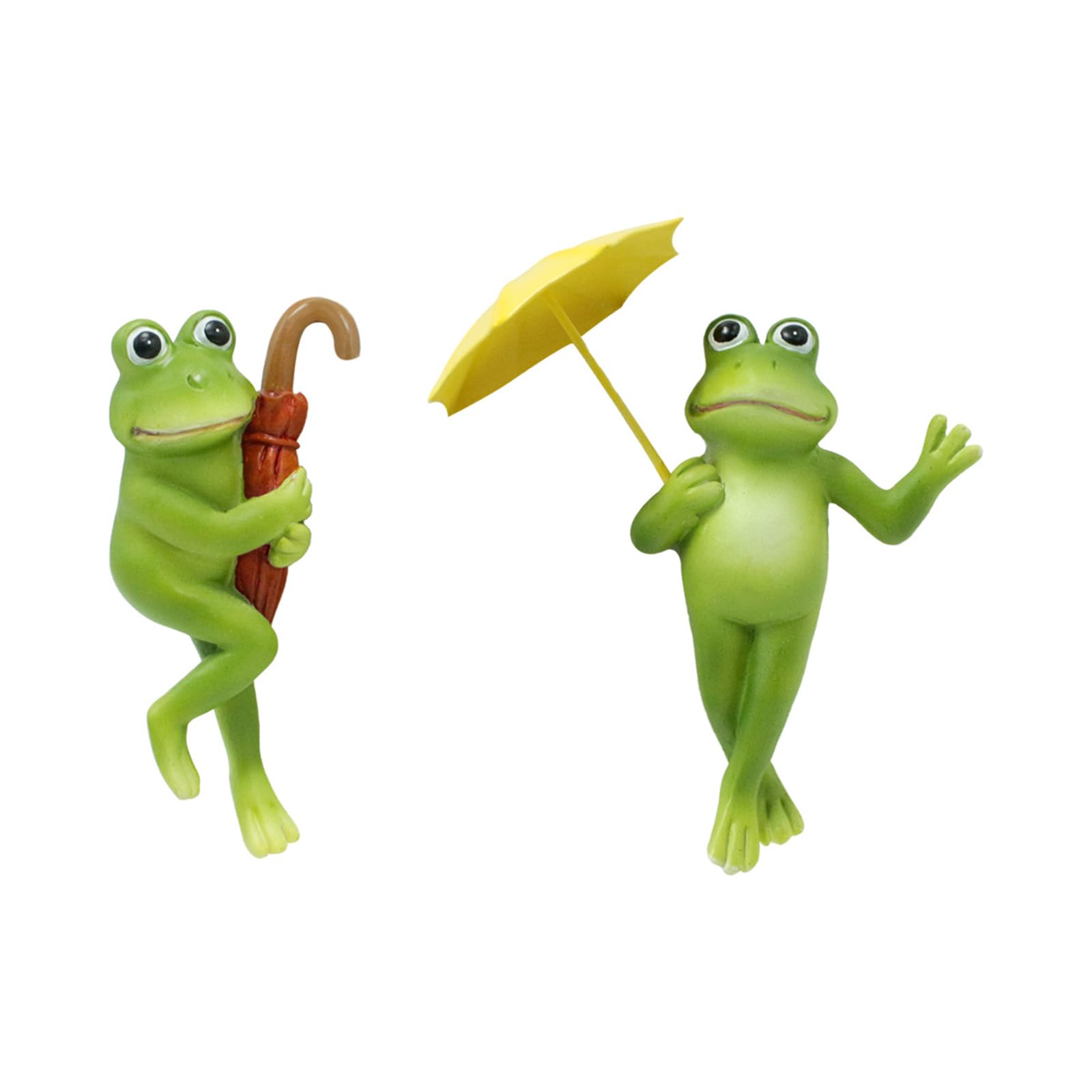 Kalttoy 2Pcs Flower Pots Hanger Frogs Decorative Figures Decorative Frogs Animals Resin Statue Garden Decoration Hanger Animal Statues