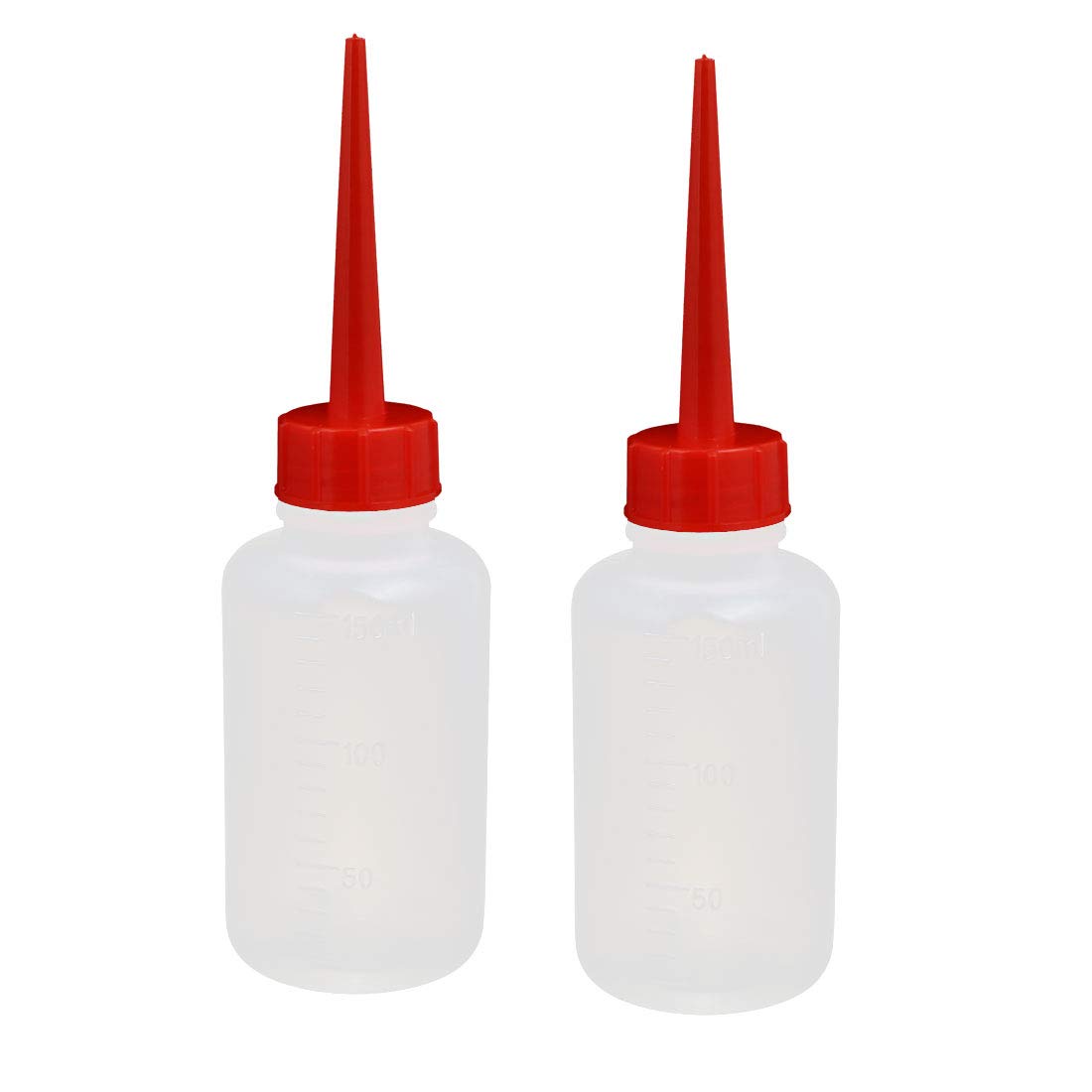 Aexit 2Pcs 5-Ounce gauge LDPE Plastic Red Straight Squeeze Mouth Workshop Label Oil Liquid Glue Bottle