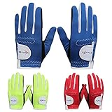 Efunist 1 Pair Junior Kids Youth Toddler Boys Girls Golf Gloves Dura Feel Blue Red Green Left Hand Right Hand (Green, Large)