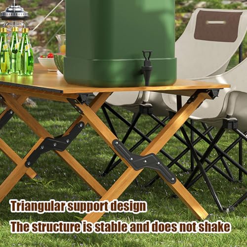 Table de camping pliante 90 cm avec chaises et plateau aluminium compact - 8