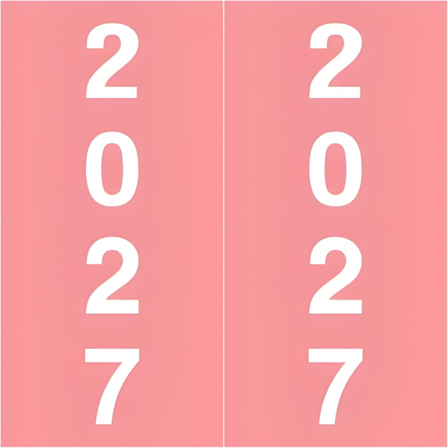 2027 Year Labels, Doctor Stuff 2027 Chart Stickers, Pink Color Coded, IFC AFV Style, USA Made Year Stickers for X-Ray Jackets, 500/Roll, 1 Roll, 1-7/8" x 1-7/8"