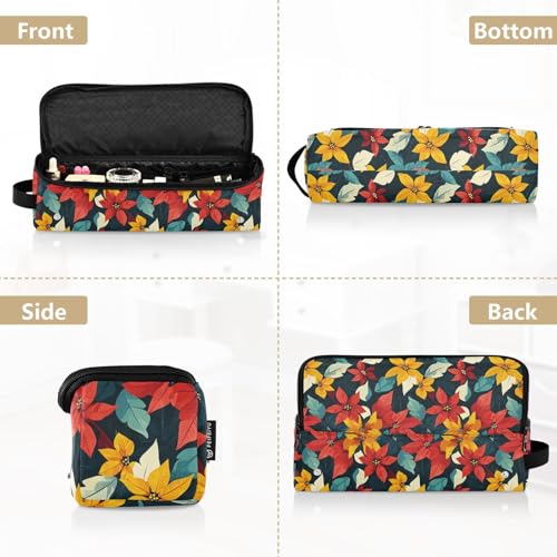 Bolsa de viaje resistente al calor para herramientas de cabello Leaf Marble, con tapete aislante para planchas, rizadores y accesorios de cuidado capilar, organizador portátil miniatura 5