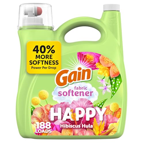 Gain Liquid Fabric Softener (Fabric Conditioner), Happy, 127 fl oz, 188 Loads