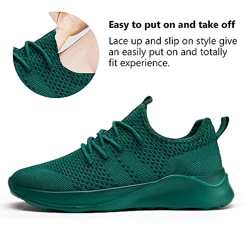WYGRQBN Women's Shoes Walking Lightweight Tennis Fashion Sneakers Sports Workout Gym Shoes for Running Dark Green US Size 7.52