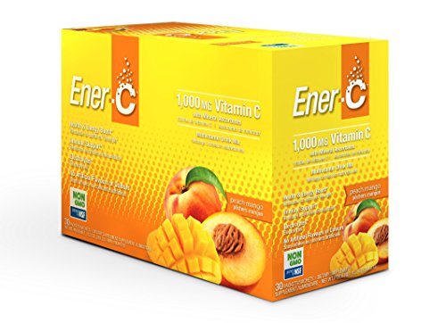 Ener-C - Natural Vitamin C 1000mg Immune Support, Drink Mix Powder Packets With Electrolytes For Hydration, Peach Mango, 30 Packets