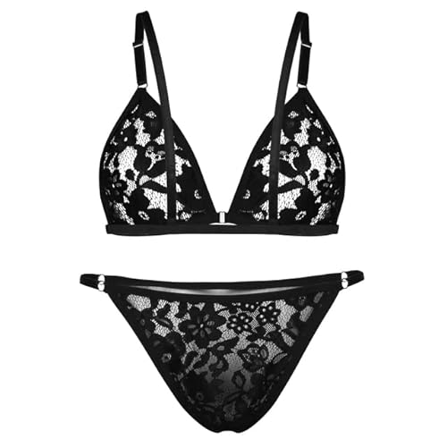 NJUDE Bragas de encaje sexy para hombre, ropa interior de crossdressing ajustable, disfraz de cosplay exótico