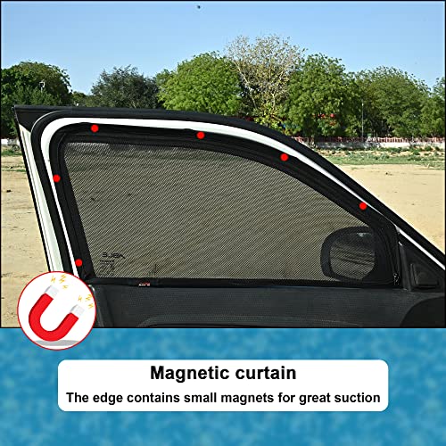 Image of Able Dotnet Car Magnetic Sun Shade Curtains 4 Door with Zipper for Chevrolet SAIL Set of 4 Pcs