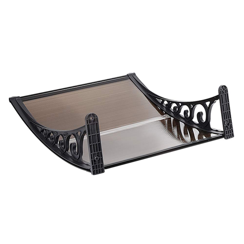 Pensilina Esterna In Policarbonato - Tettoia 100x200 Cm Marrone, Resistente UV, Per Porte E Finestre - Foto 9