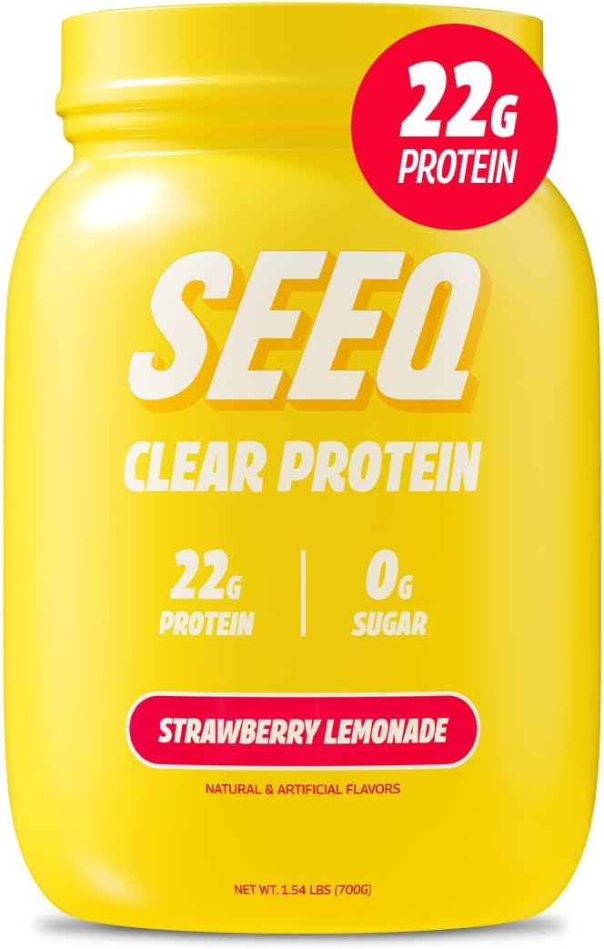 SEEQ Clear Whey Isolate Protein Powder, Strawberry Lemonade