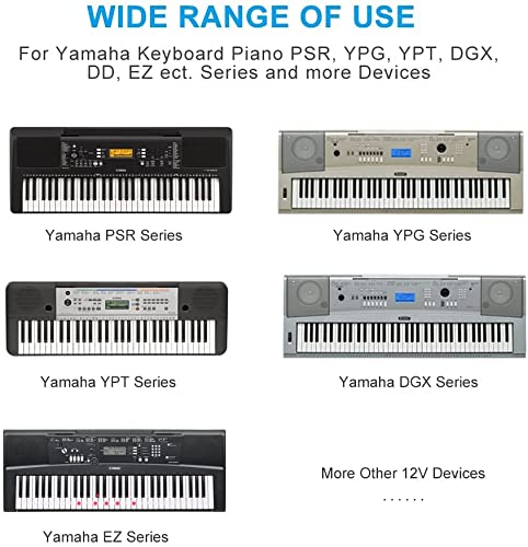 FOX MICRO 12V Power Adapter Charger Compatible with Yamaha Keyboard EZ-220 NP12 NP32 NP-32 P45 P125 P-125 PSR-175 PSR-E363 E373 E463 F51 YPT260, PA-3B PA-3C PA-3/4/40 PA-130B PA-150B - Image 3 thumbnail