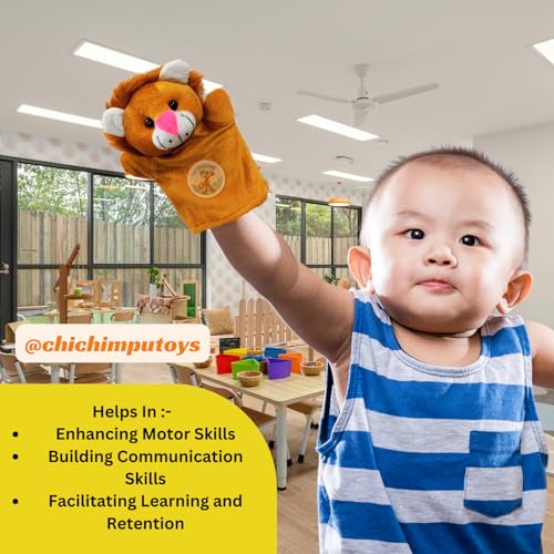 Image of Lion Hand Puppets for Kids Learning | Soft Plush Hand Puppet Toys for Storytelling, Role Play & Interactive Teaching | Educational Toys for Kids, Toddlers & Preschool Children