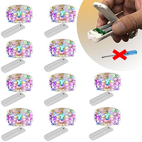 ZNYCYE 10 Pack 10ft 30 Micro Starry LED String Lights,with Timer 7 Modes