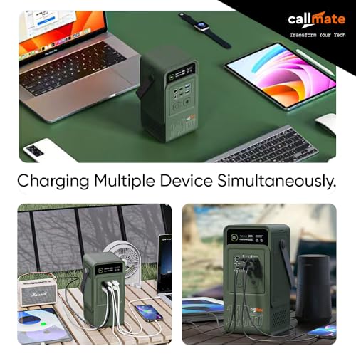 Image of Treasury Pro 140W Fast Charging Power Bank 60000mAh, Dual USB-C & USB-A Output (150W DC Input & 120W DC Output) Telescopic LED Light with with Advance Digital Display (Green, 140W)
