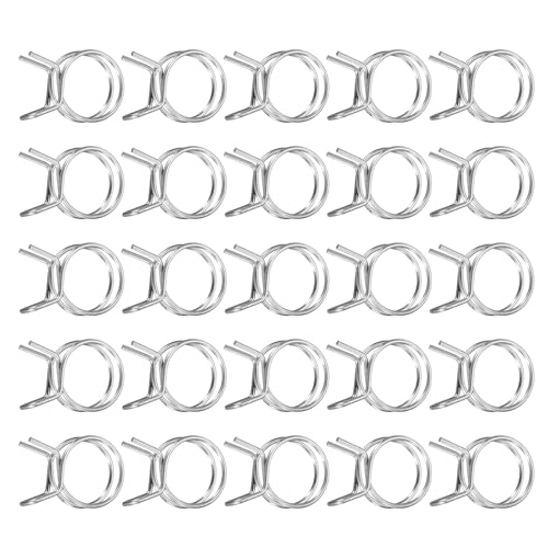 Abrazaderas de manguera de resorte de 20 mm uxcell en acero inoxidable para tubos, 25 unidades 2
