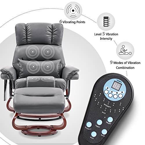 Sillón Plegable Cuero Sintético Gris miniatura 5