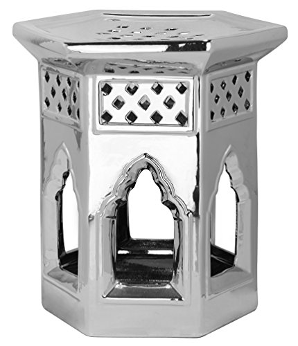 Safavieh Ravello Indoor/Outdoor Garden Stool, Stone, Silver