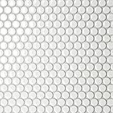 Bedrosians Le Cafe Circle Gloss Porcelain Mosaic 12 x 13, White (9.86 sq. ft./Case)