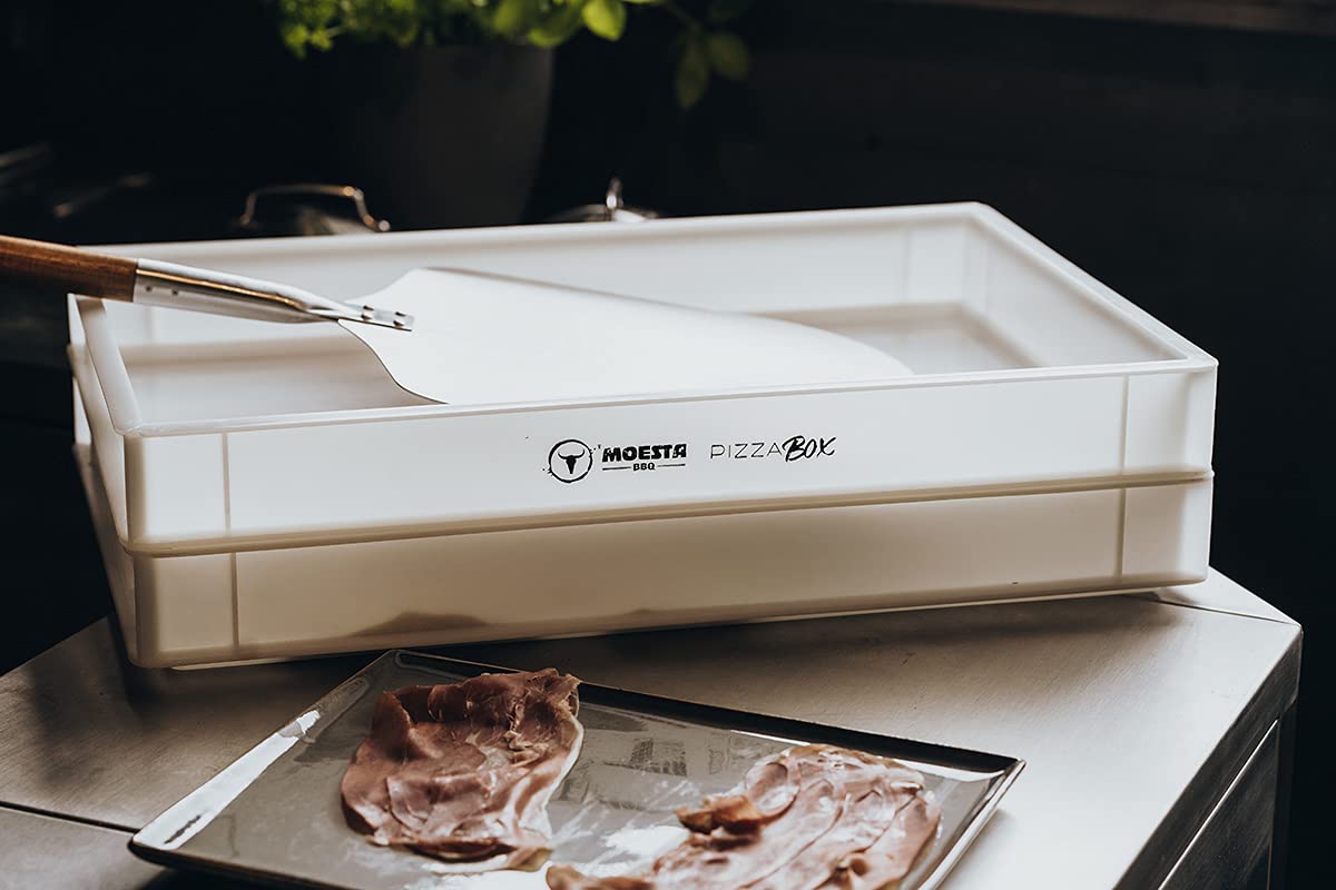 MOESTA-BBQ 19277 PizzaBox Set - Caja de fermentación con tapa (60 x 40 x 7 cm, apilable, recipiente para hacer pizza)