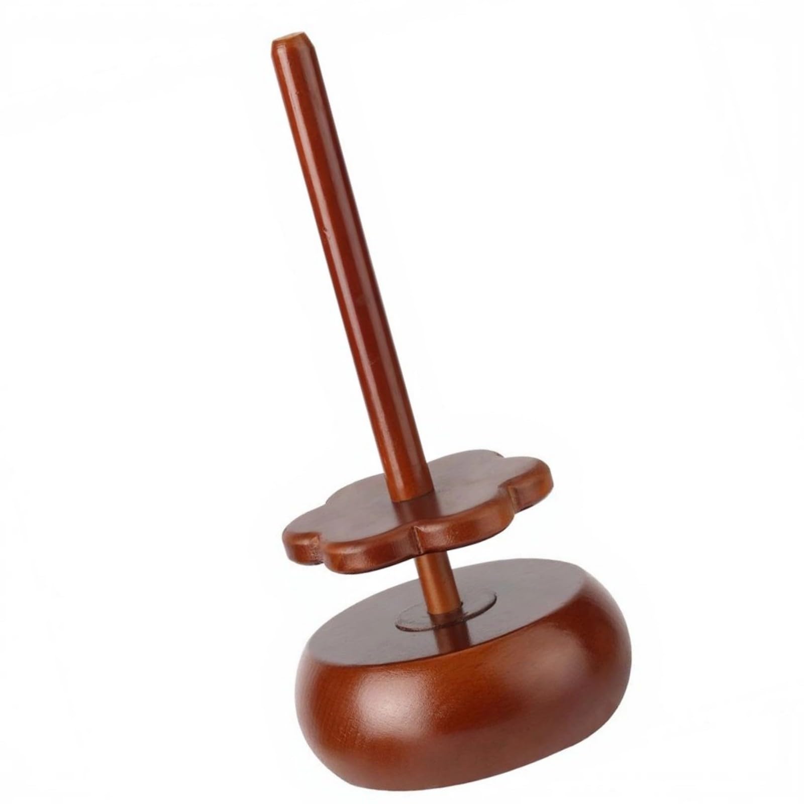 Piceioep Desk Yarn Holder Wood Yarn Dispenser with Twirling Mechanism Thread Spool Organiser for Knitting Weaving Craft Wood Winder