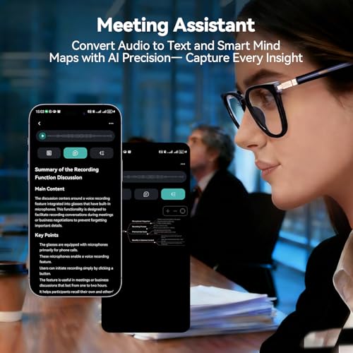 Image of AI Smart Glasses for Men & Women - Powered by ChatGPT, Real-Time Translation, Bluetooth Glasses with Photochromic Lens, Music & Hands-Free Calling, UV & Blue Light Protection, Thin Temples