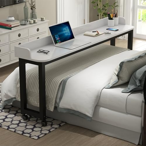 Table de lit à roulettes noire bureau médical roulant pour ordinateur portable