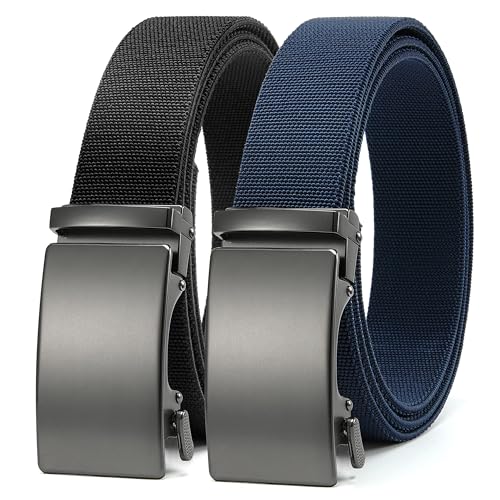 CHAOREN Mens Belt Stretchable - Elastic Golf Nylon Web Adjustable Belt - for Casual Wear